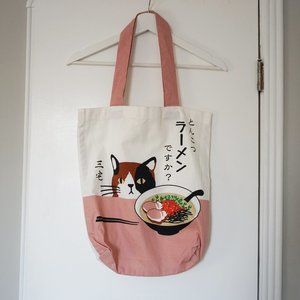 Ramen cat tote bag from Japan